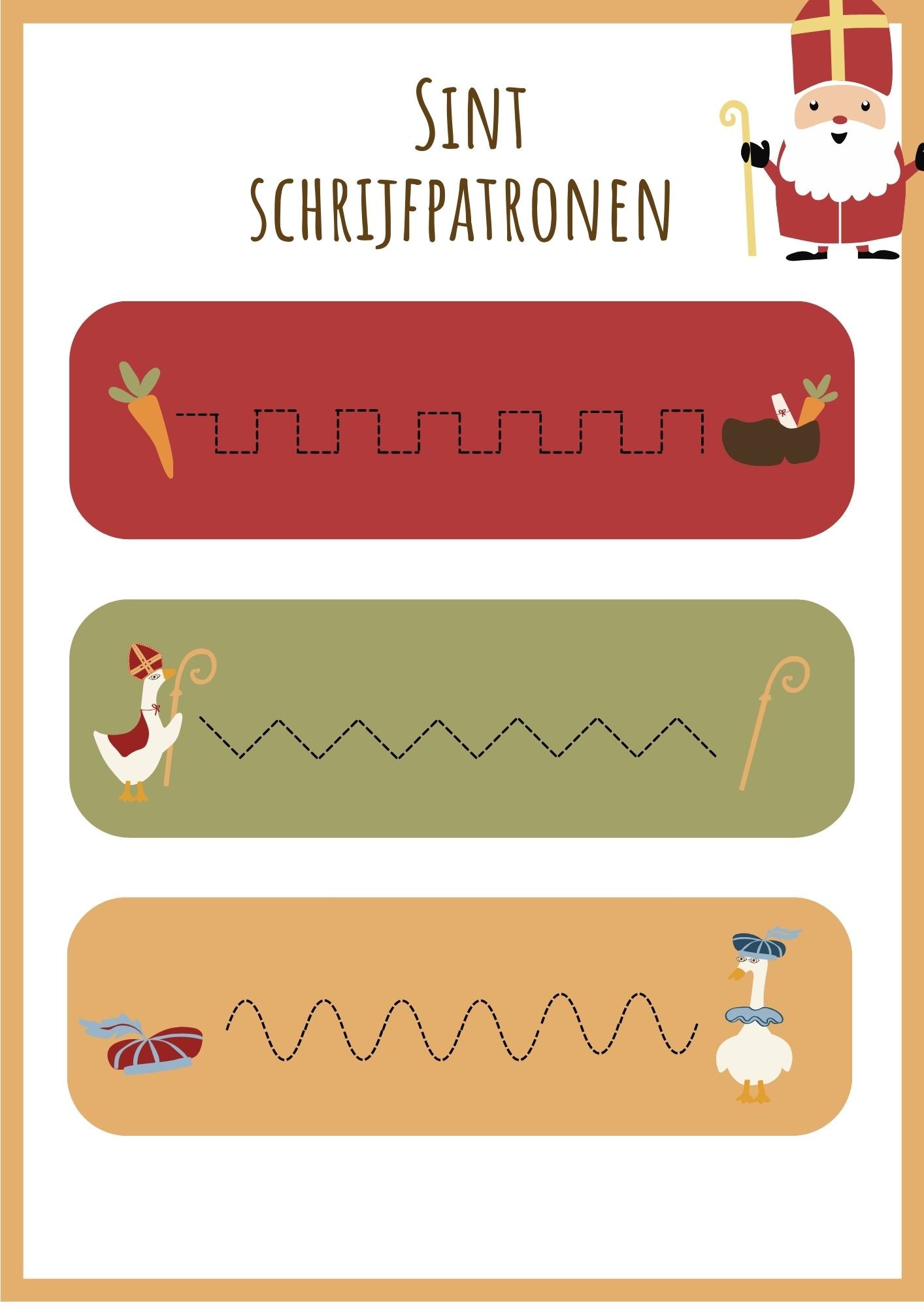 Gratis Sint schrijfpatronen