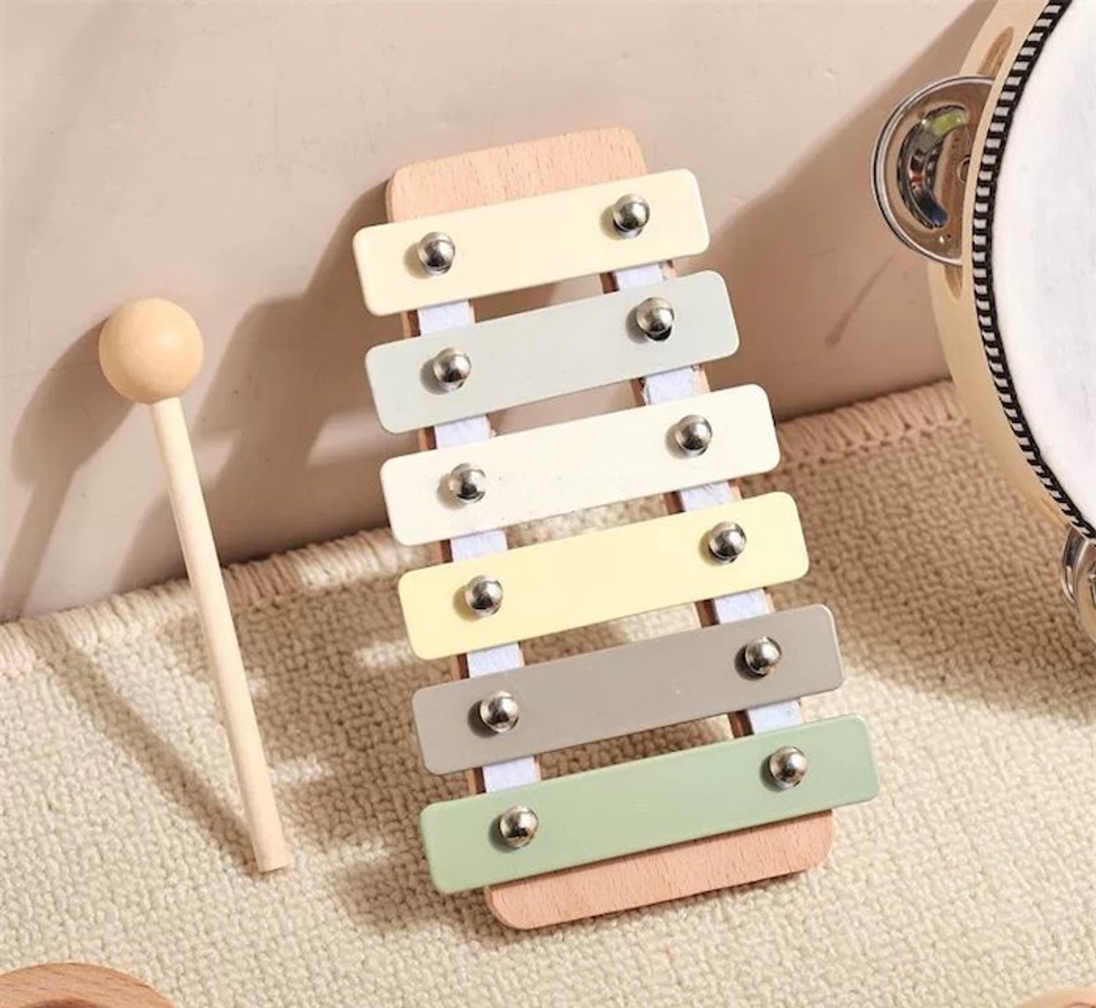 Houten muziekinstrumentenset