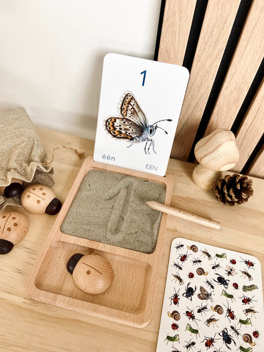 Houten leerbord set - cijfers (incl. bord, kaarten, tel-lieveheersbeestjes)