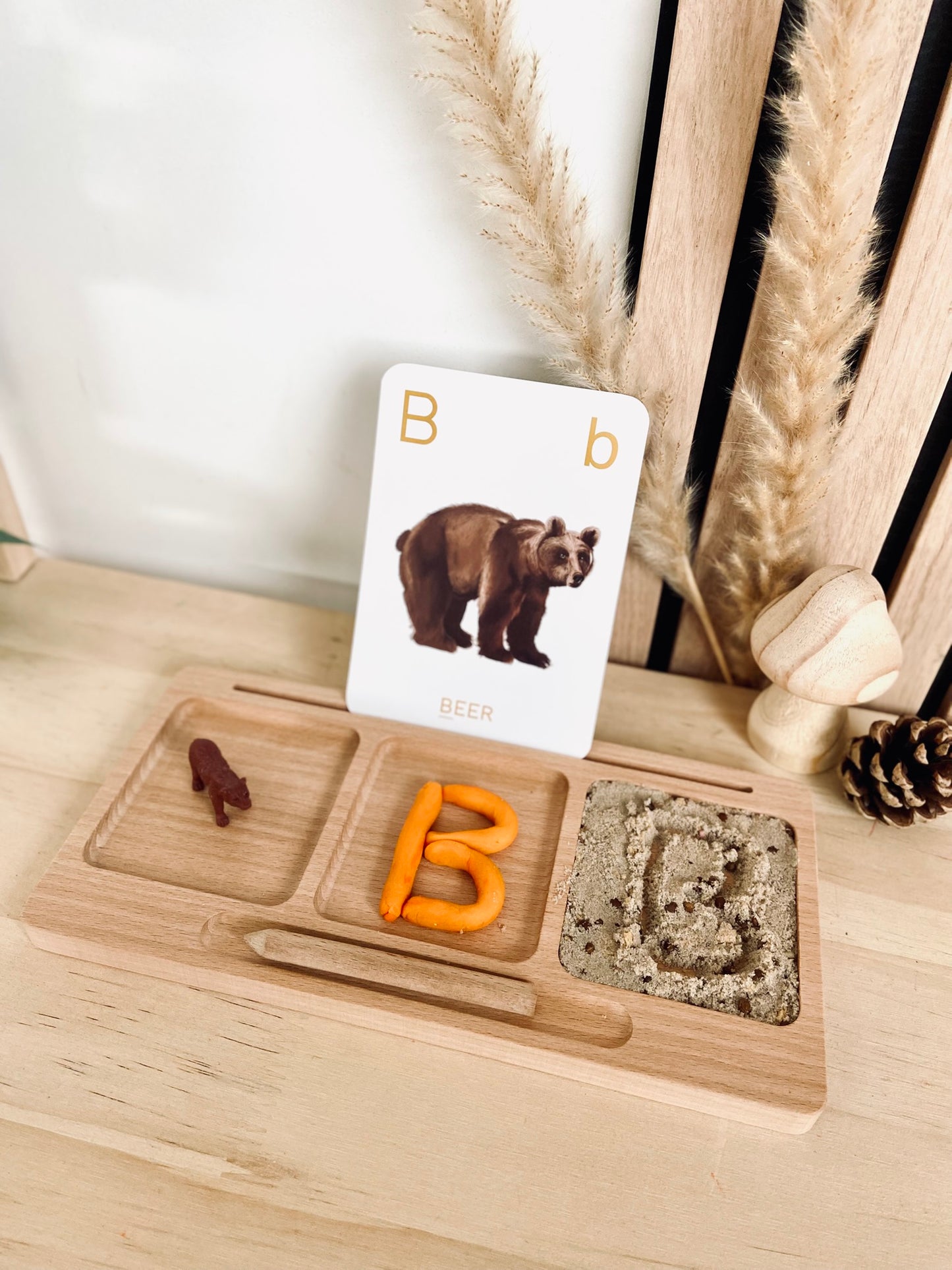 Houten leerbord set - letters (incl. bord, kaarten en letters)